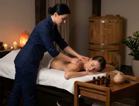 Арома массаж с фито бочкой